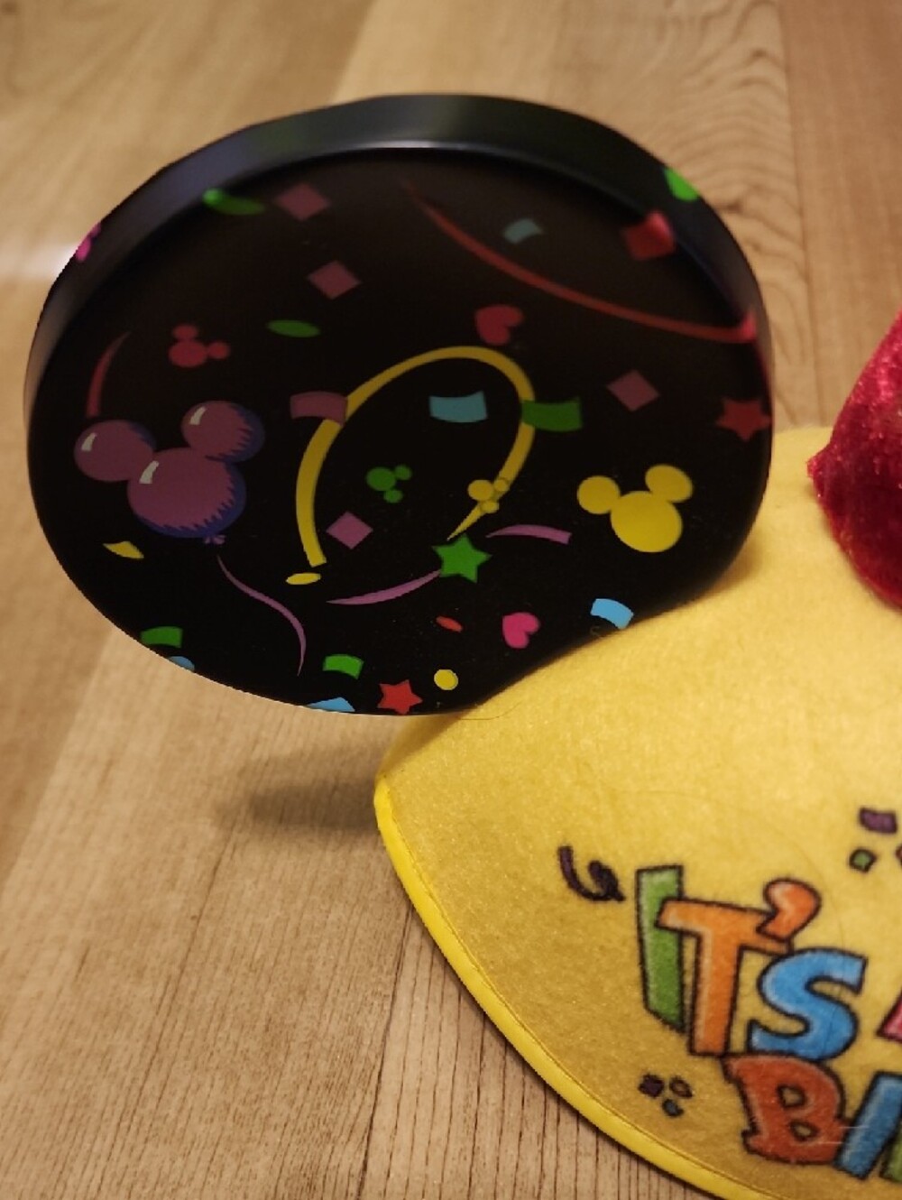 Disney Yellow 'It's My Birthday' Mickey Ears With Red Topper - Picture 5 of 8